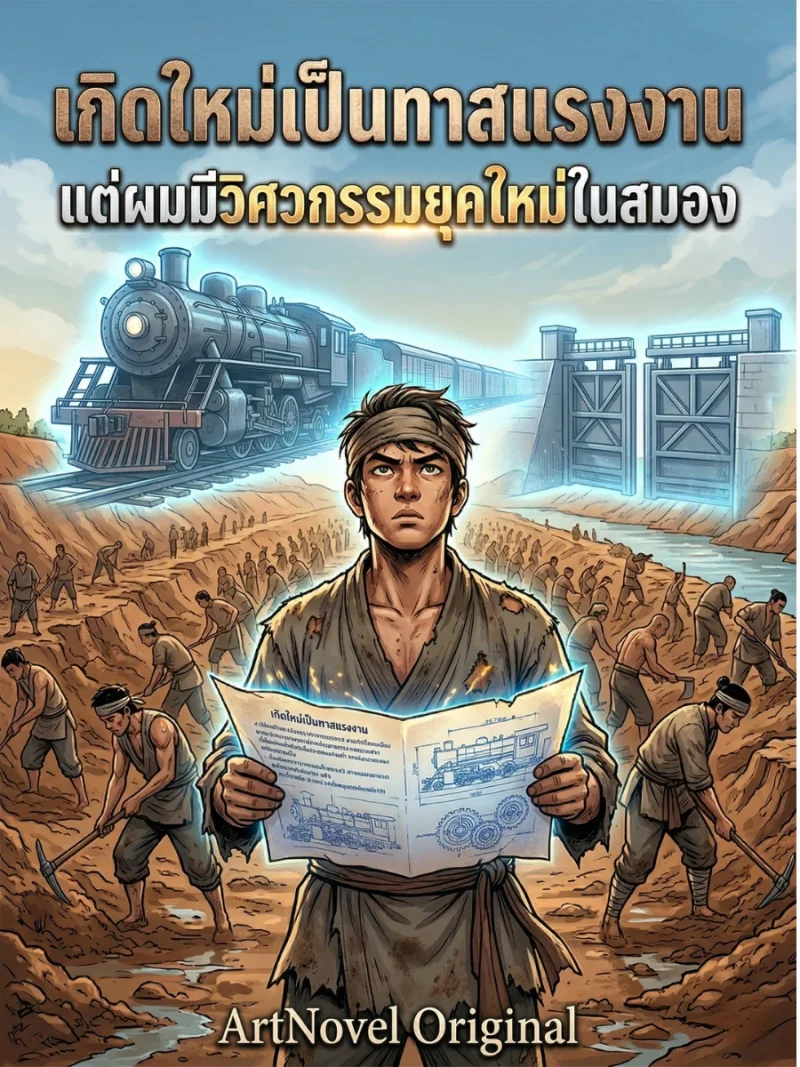ปกนิยาย เกิดใหม่เป็นทาสแรงงาน แต่ผมมีวิศวกรรมยุคใหม่ในสมอง