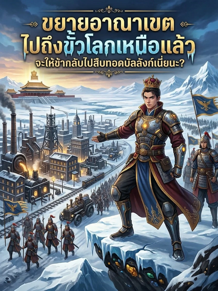 ปกนิยาย ขยายอาณาเขตไปถึงขั้วโลกเหนือแล้ว จะให้ข้ากลับไปสืบทอดบัลลังก์เนี่ยนะ?